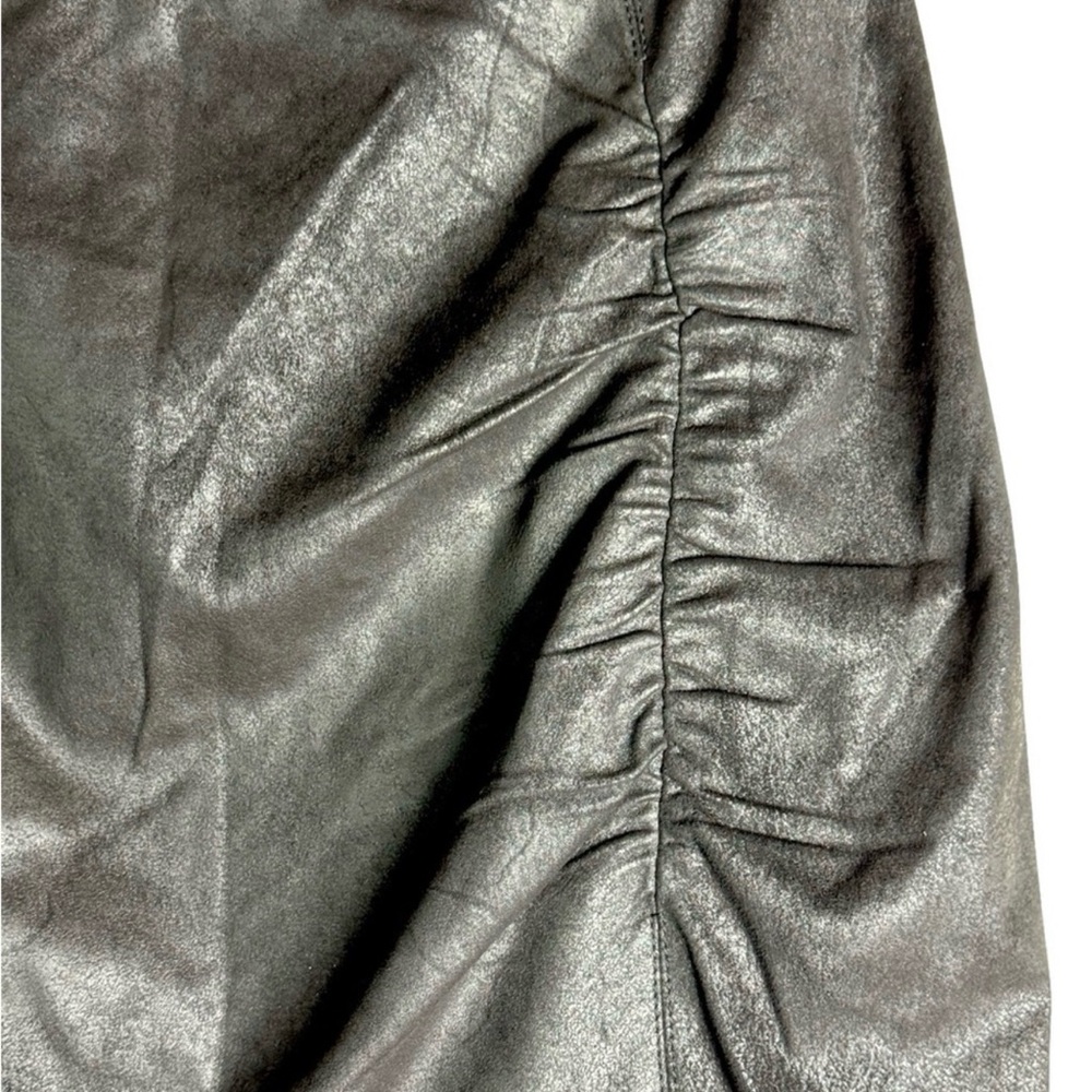 Free People Black Faux Leather Ruched Mini Skirt - Picture 7 of 7